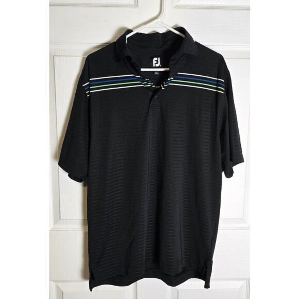 FootJoy Golf‎ Polo-Black/Stripped-Men's M
